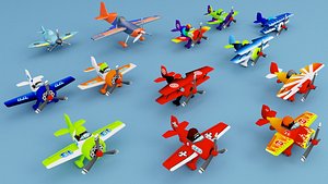 aircraft games cartoon 3D model
