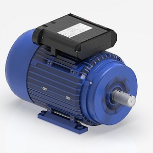 Low Poly Single Phase Electric Motor 3D model