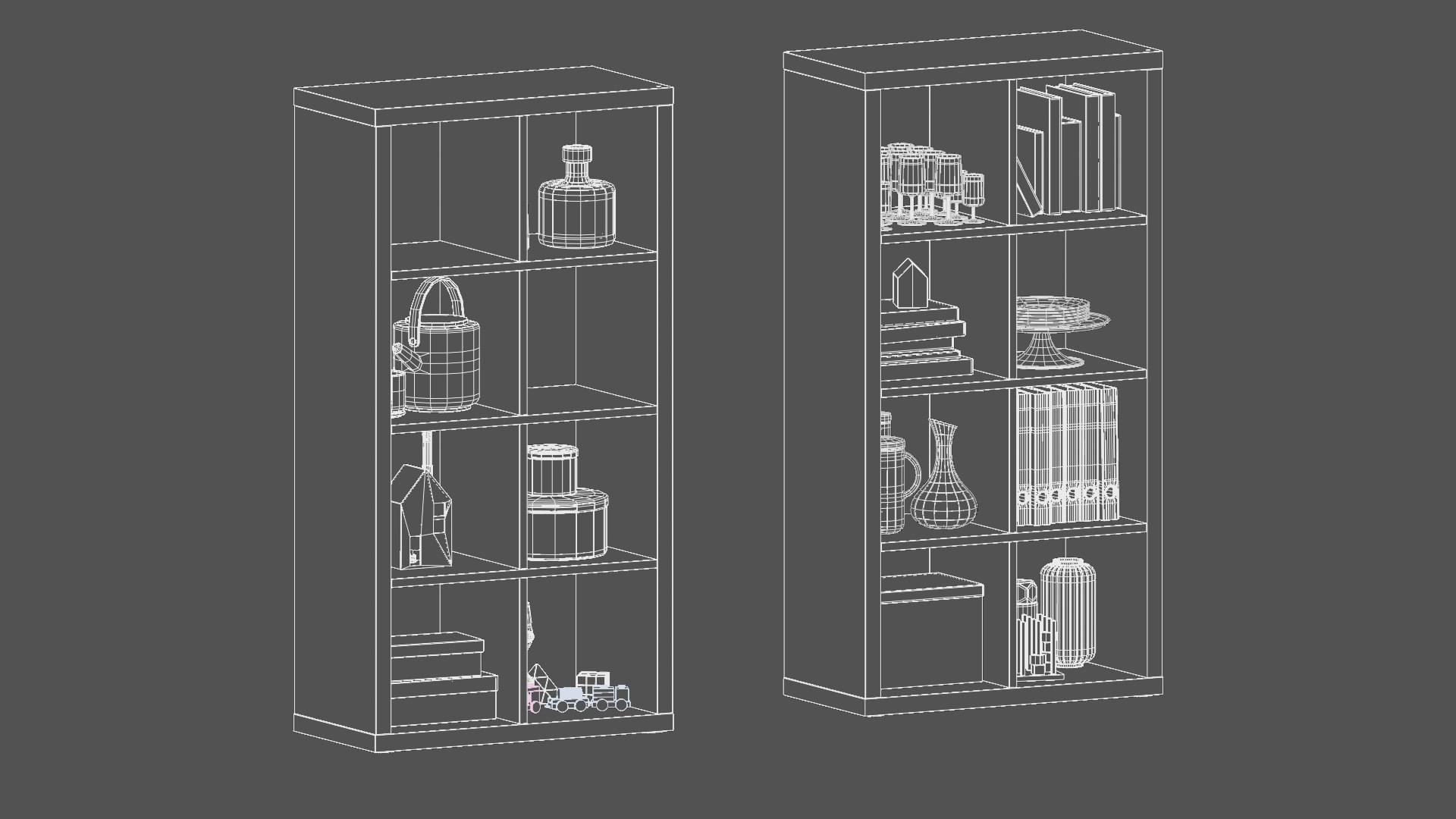 3D IKEA Kallax Shelf unit with decors https://p.turbosquid.com/ts-thumb/zq/ZsyYd4/zv/wire2copy/png/1709442834/1920x1080/fit_q87/9dc88f56c0f50760b4518bd01c9cc7e1a04f8c0a/wire2copy.jpg