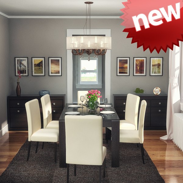 3d model dining room interior