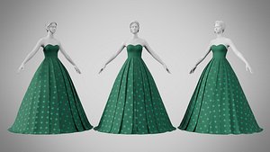 Dress 48 Caribbean Green 3D model