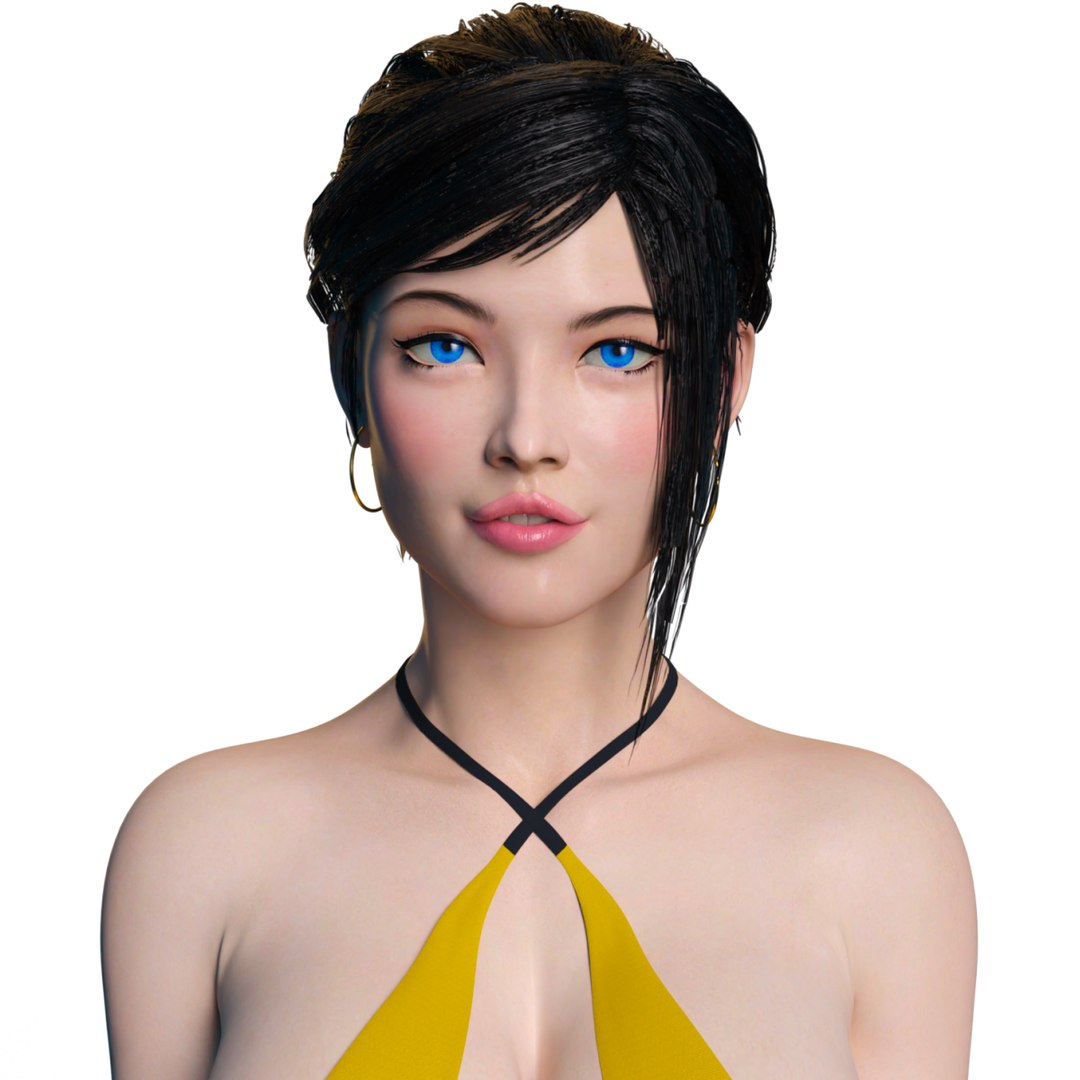 Beautiful Sexy Girl Anime Style Rigged With Clothing - Rina 3D - TurboSquid  2153837