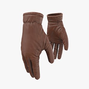Worn Gloves Low Poly 3D