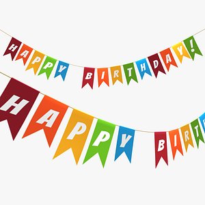 Happy Birthday Party Colorful Banner Animated