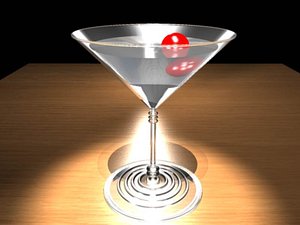 free martini glass 3d model