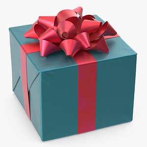 Gift Box with a Bow Green