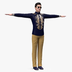 3D Asian Man Fashionable Style T Pose model