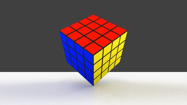 3D Rubiks Cube 3D 4 cubes