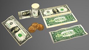 dollar banknot 3D model