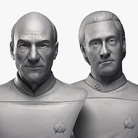 Picard and Data bust collection