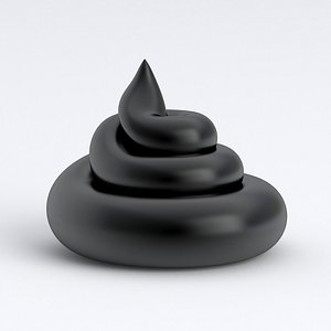 3D Pile of Poo Black model