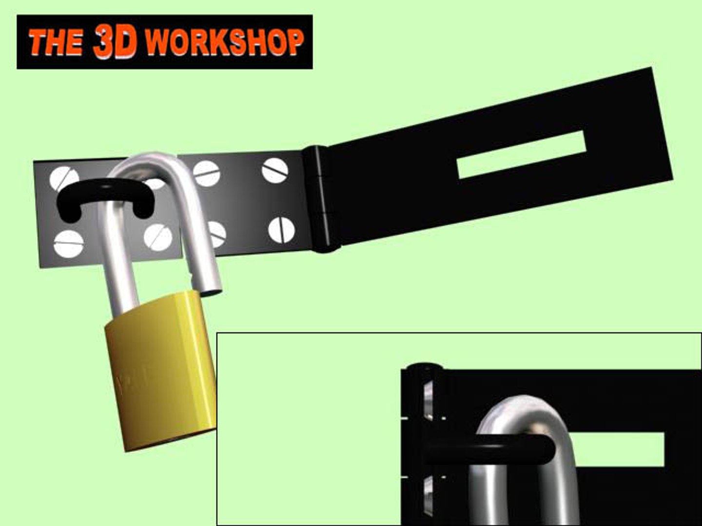3d Padlock Hasp Staple Locked