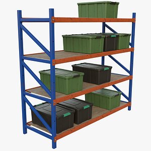 3D Shelf And Storage Box 1B model