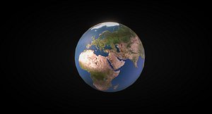 Earth planet Low Poly AR VR mobile