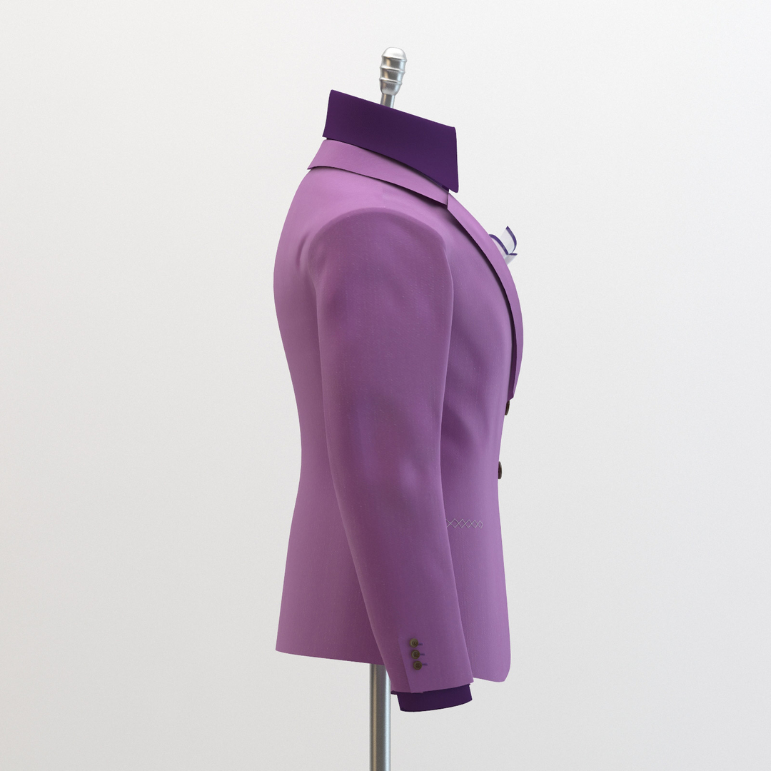 3d model women purple suit domenico