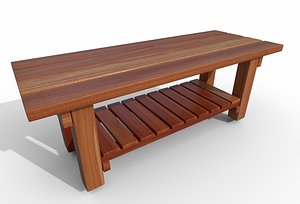 wood shop bench 3D