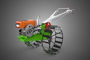 HAND WALKING TRACTOR DIESEL CAGE WHEEL TILLER RICE PADDY FIELD