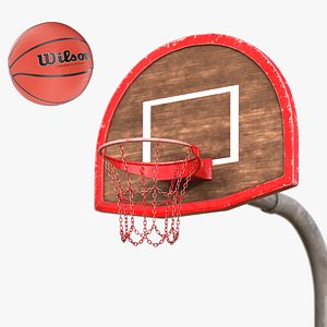 3D model Street Basketball Hoop and Ball