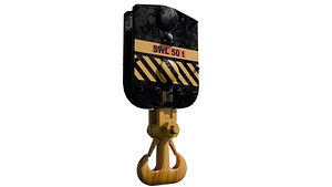 3D Crane Hook Block - Low-poly 3D model