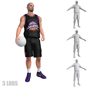 Basketball Player 6 LOD's Rigged