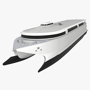 Eco-Friendly High-Speed Ferry Catamaran White Simplified