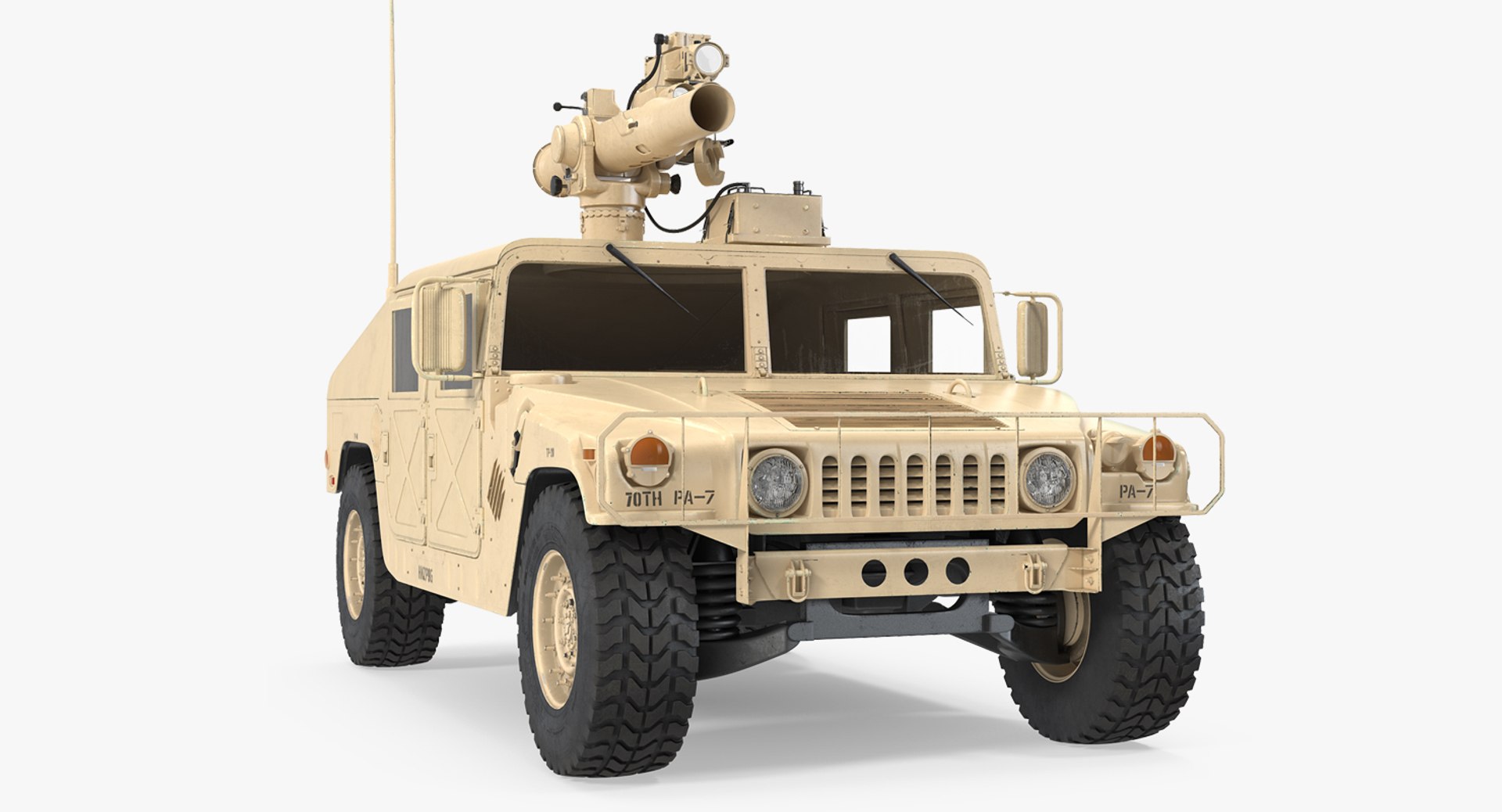 HMMWV TOW Missile Carrier M966 Desert Simple Interion 3D model preview