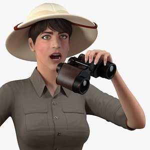 women zookeeper clothes rigged woman 3D model