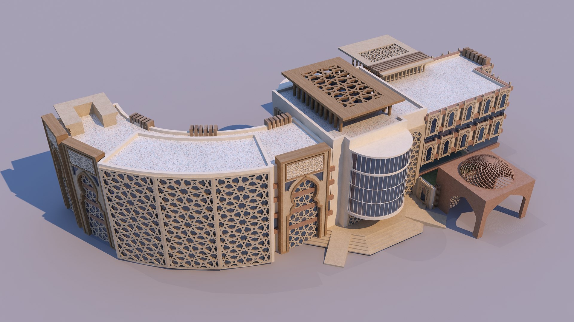 0171 - Islamic Facade Building Model - TurboSquid 2240552