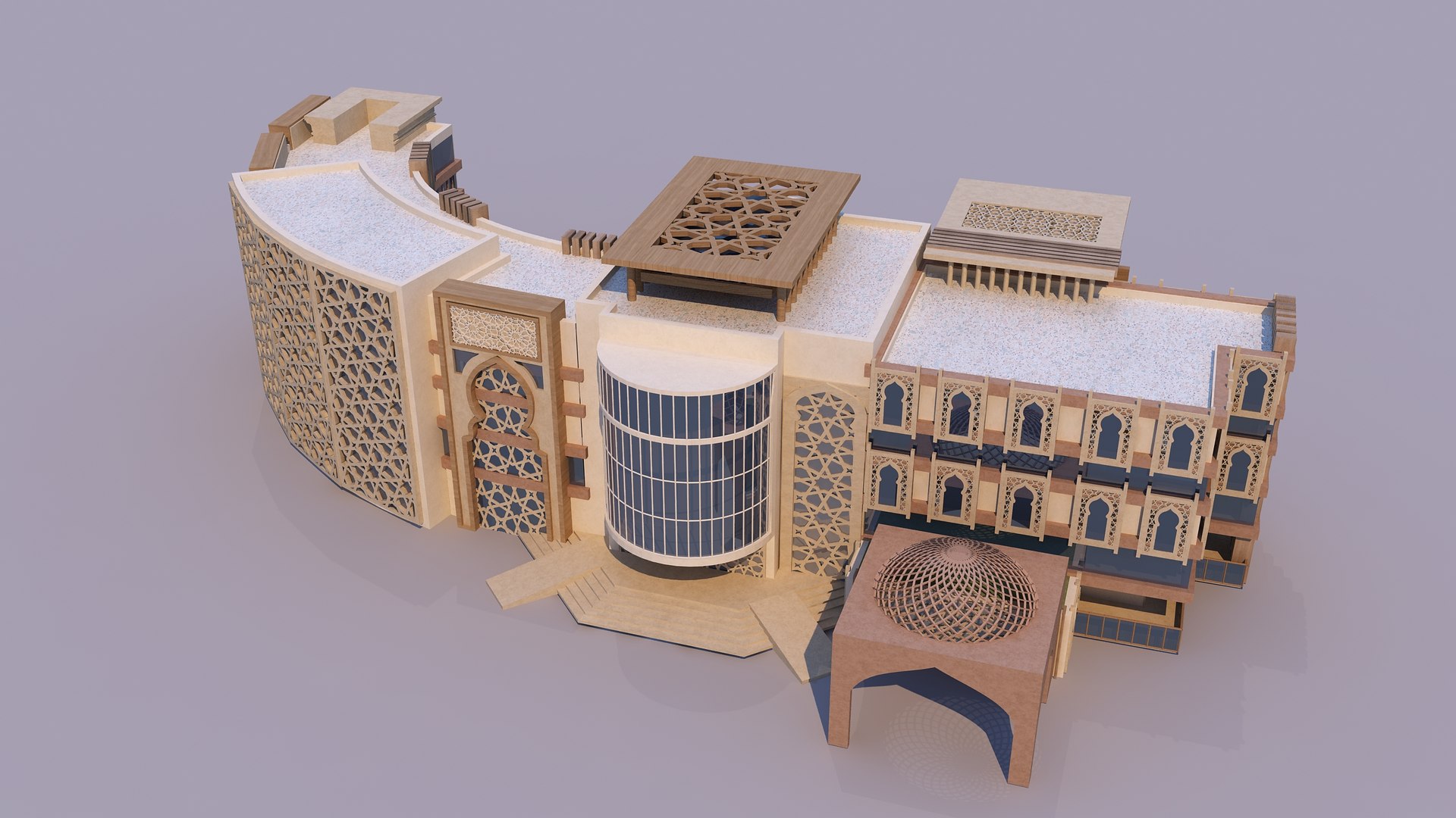 0171 - Islamic Facade Building Model - TurboSquid 2240552