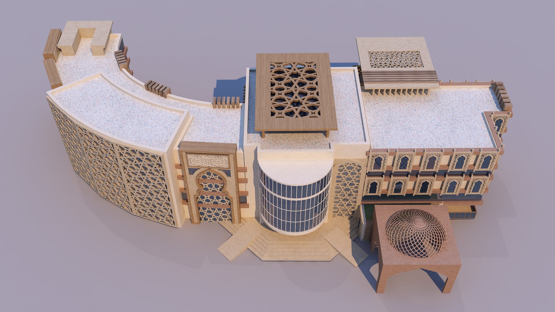 0171 - Islamic Facade Building Model - TurboSquid 2240552