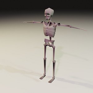 3D model Lowpoly Skelton Monster