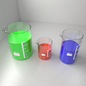 150ml, 250ml and 800ml Glass Beaker with Liquid 2