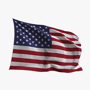 Realistic Animated Flag - Micro-Texture Rigged - Put Your Own Texture - Def USA