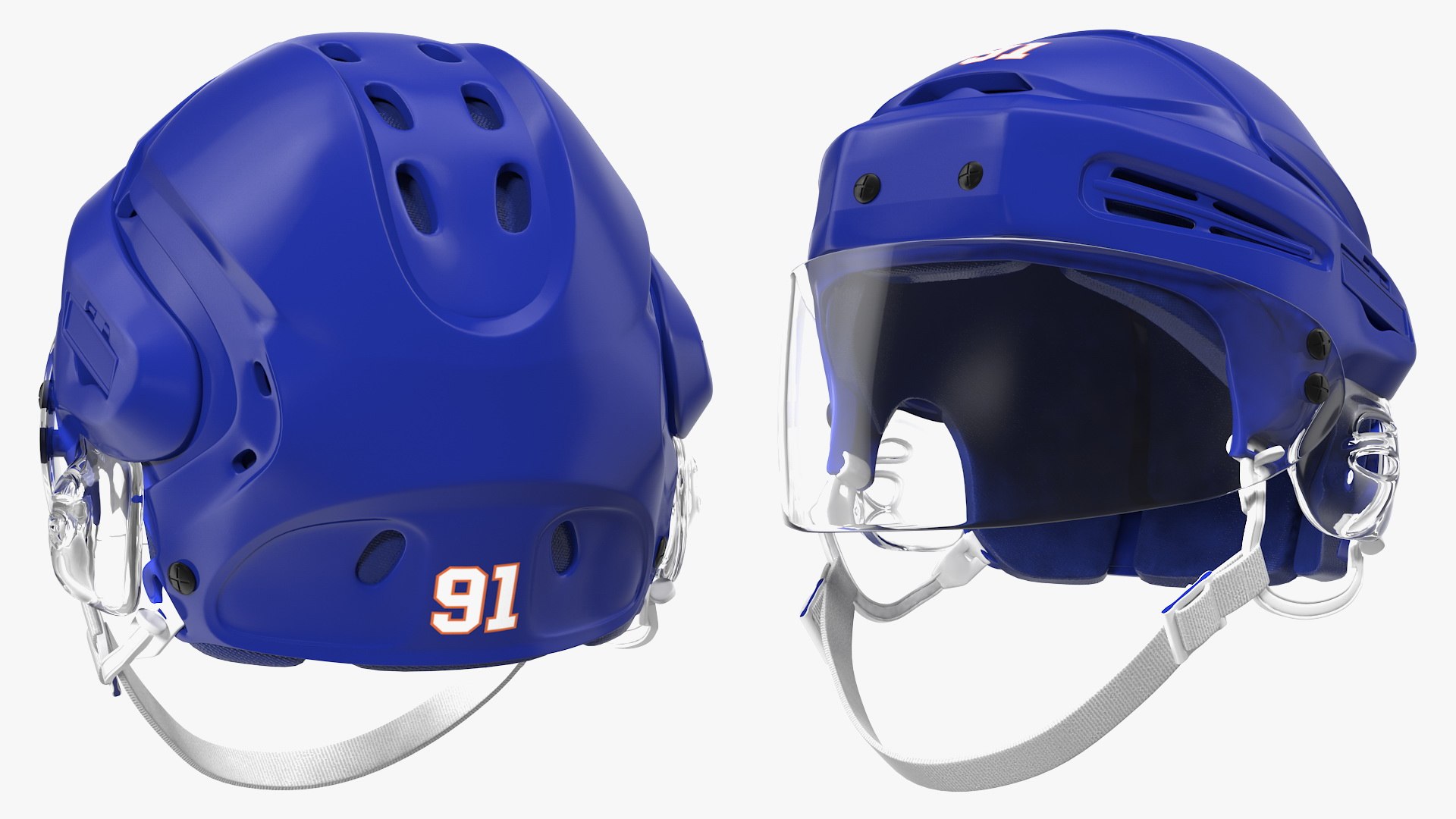Hockey Helmet Blue 3D model preview