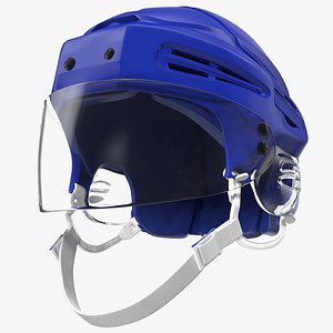 3D model hockey helmet blue