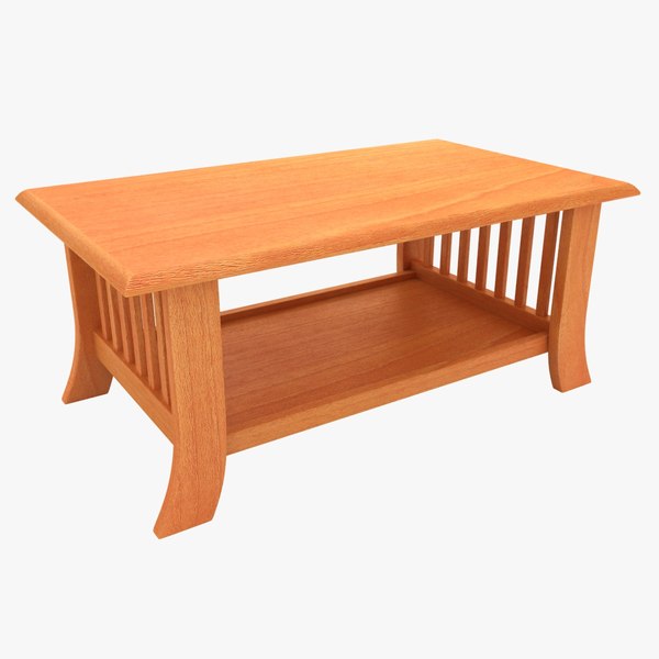 wooden teapoy table 03 3D model