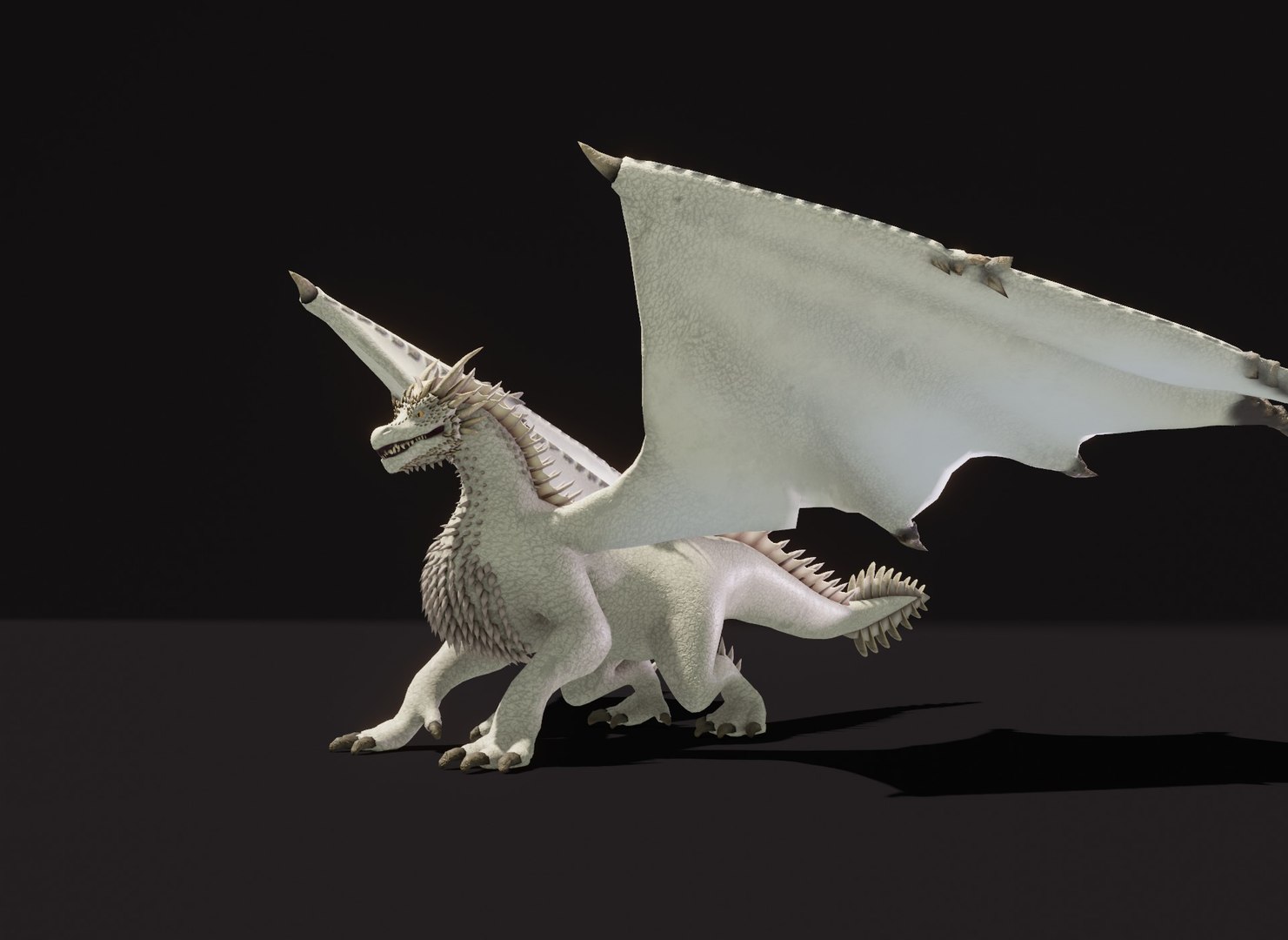 3D Realistic White Dragon Animated Low-poly 3D Model - TurboSquid 2318587