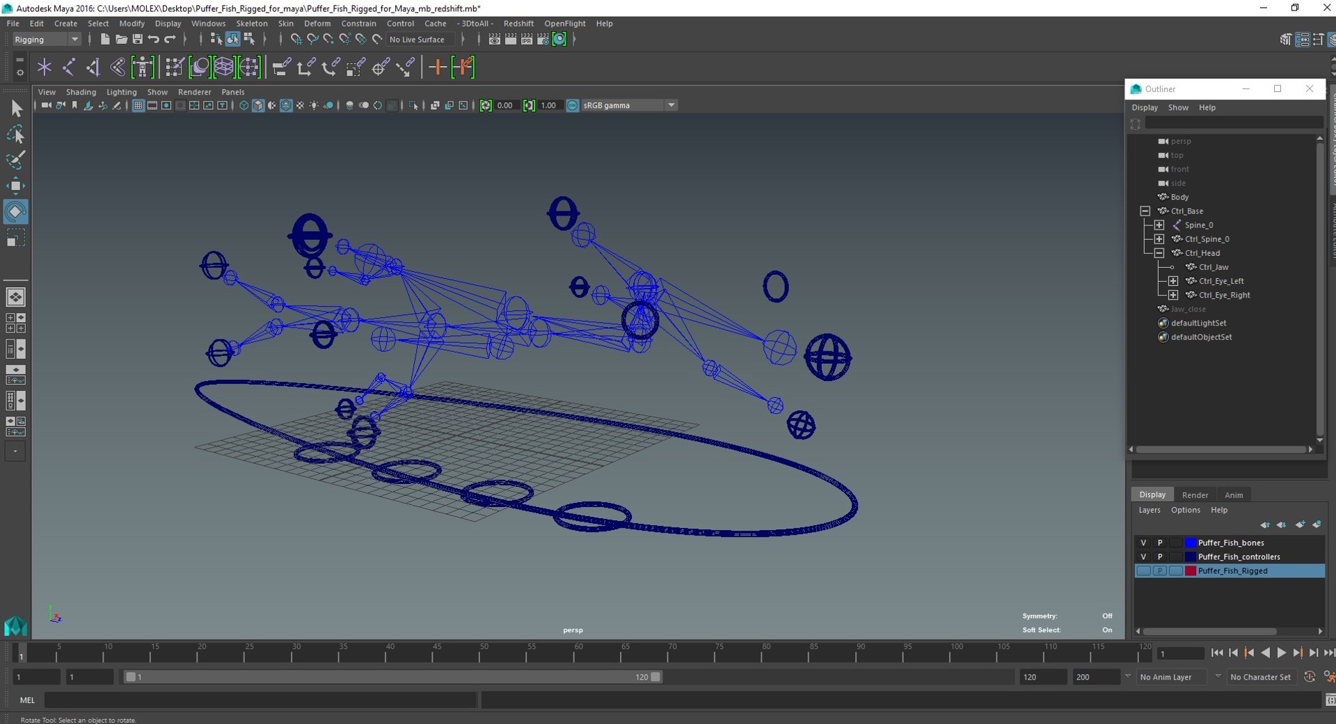 3D Puffer Fish Rigged For Maya Model - TurboSquid 2191748