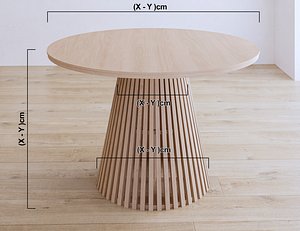3D Modern Dining Table created in Revit Family model