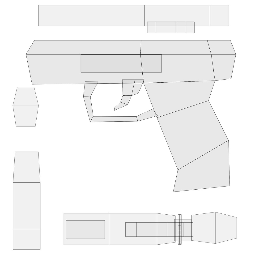 3D Pistol P99 Gun PSX PS1 TurboSquid 2321747