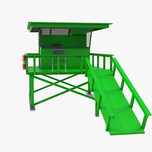 Lifeguard Station - Green 3D model