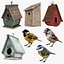 Collection d'oiseaux et de nichoirs 7 en 1