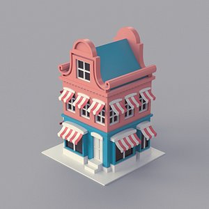 Cartoon Dutch Building 10 3D model