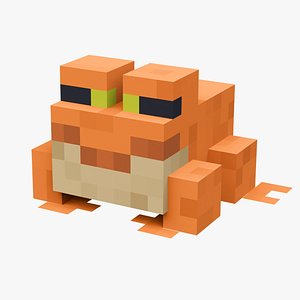 Minecraft Frog Rigged 3D Model Game Ready 4K PBR