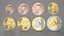 Euro Coins Lowpoly Collection PBR model