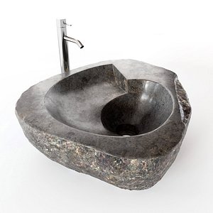 natural stone sink 3D