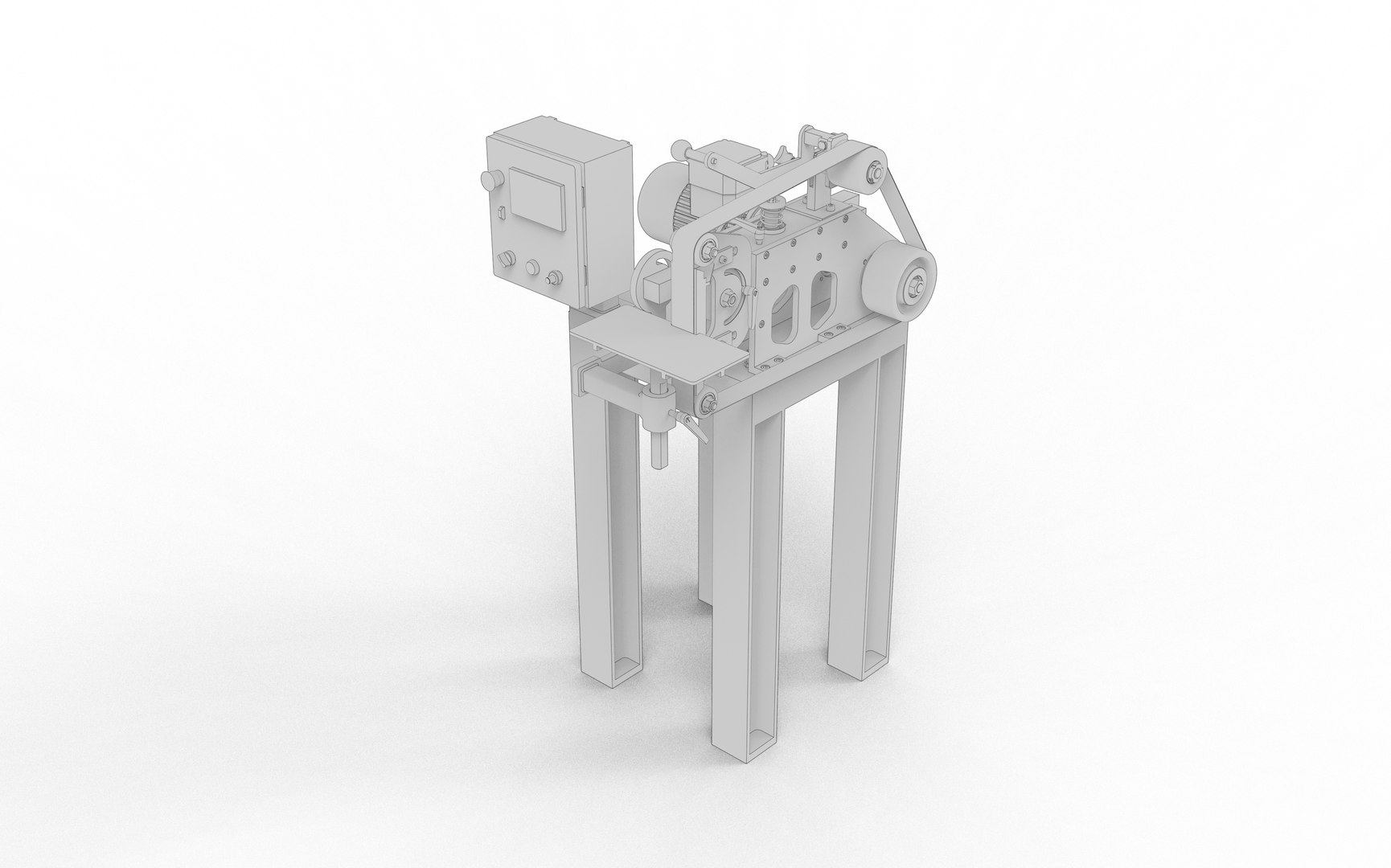 3D V095 Wide Band Sanding Grinder Machine model TurboSquid 1830767