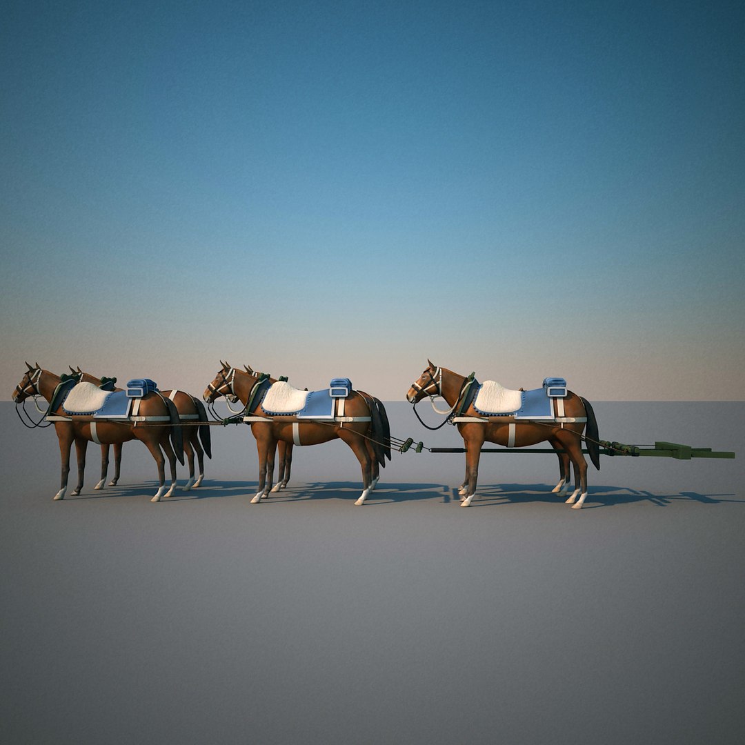 Lightwave Harnessed Horses 2