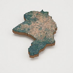 Yaounde Capital of Cameroon Realistic 3D Terrain Map