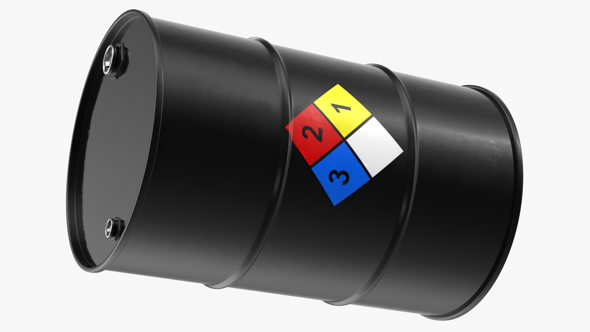 Chemical Barrel with NFPA 704 Diamond 3D model preview
